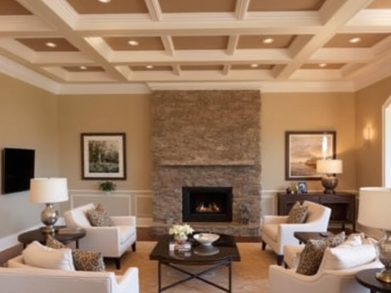 Coffered Living Room Remodel